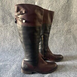 Vince Camuto VC Keaton Brown Black Knee High Riding Boots Leather 9B/39